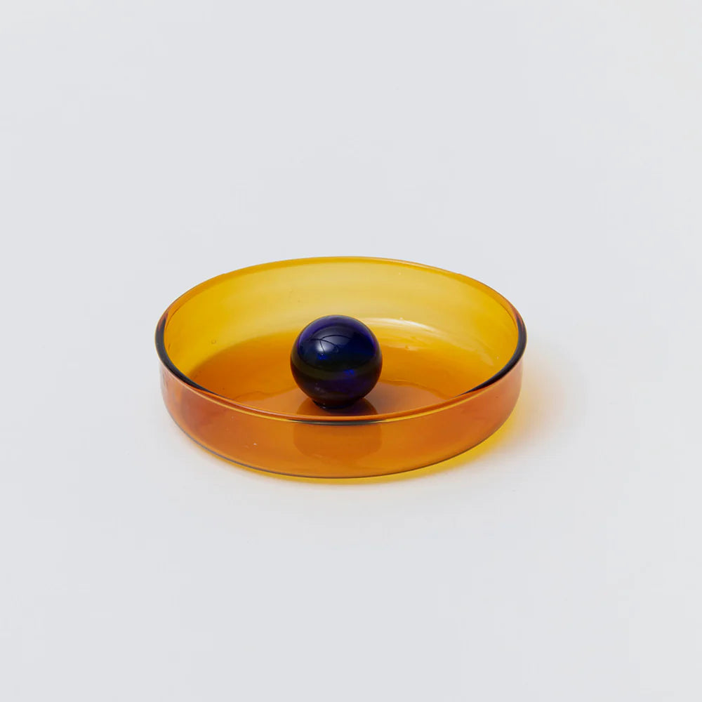 Small Bubble Dish - Amber/Colbalt