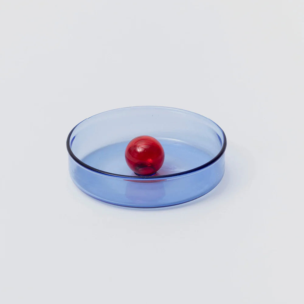 Small Bubble Dish Blue/Red