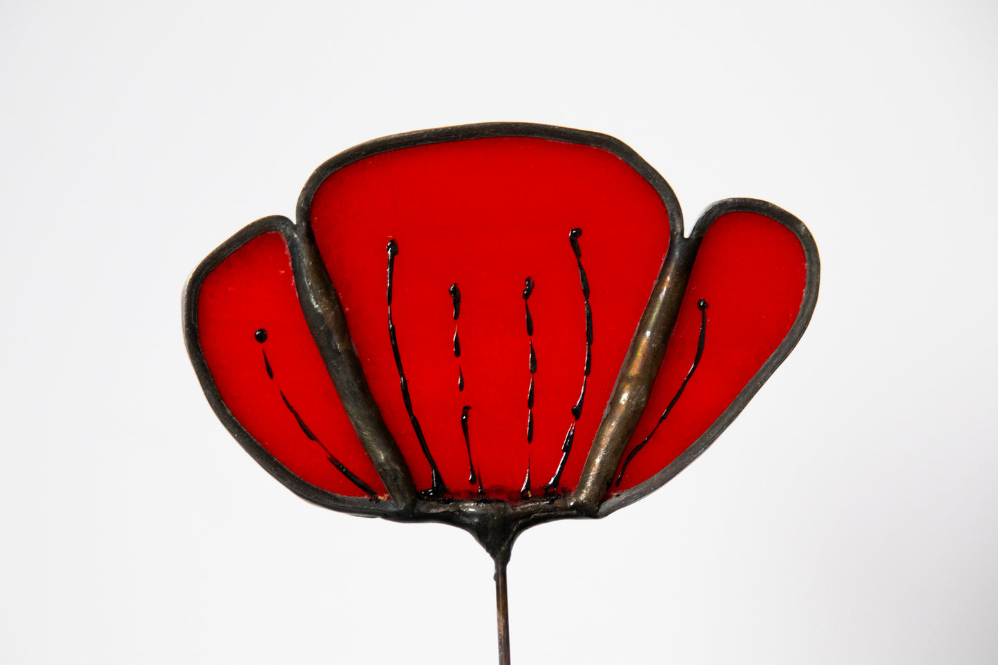 Opaque Red Flower with Black Edge