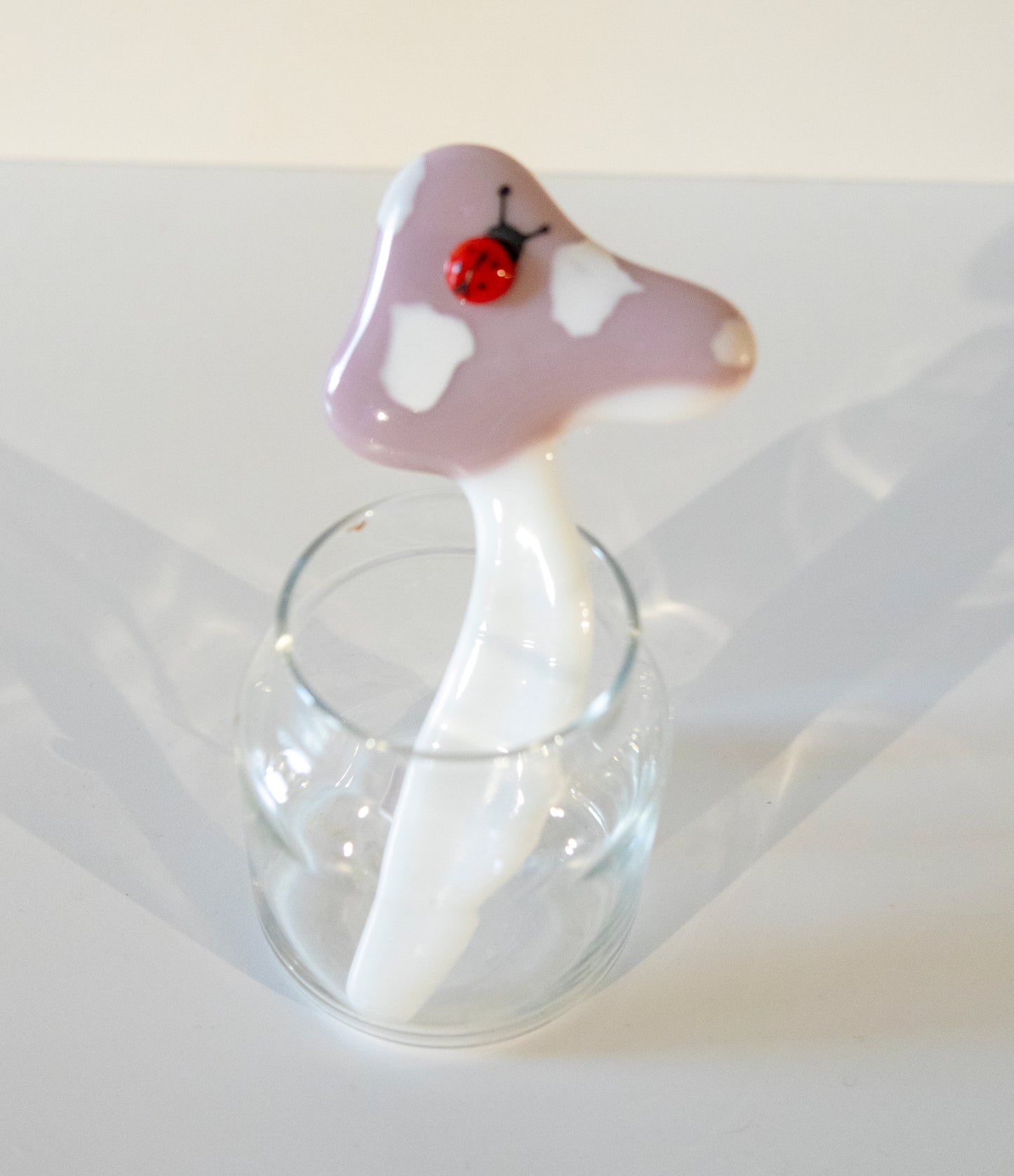 Fused Glass Plant Pot Pal - dusky pink