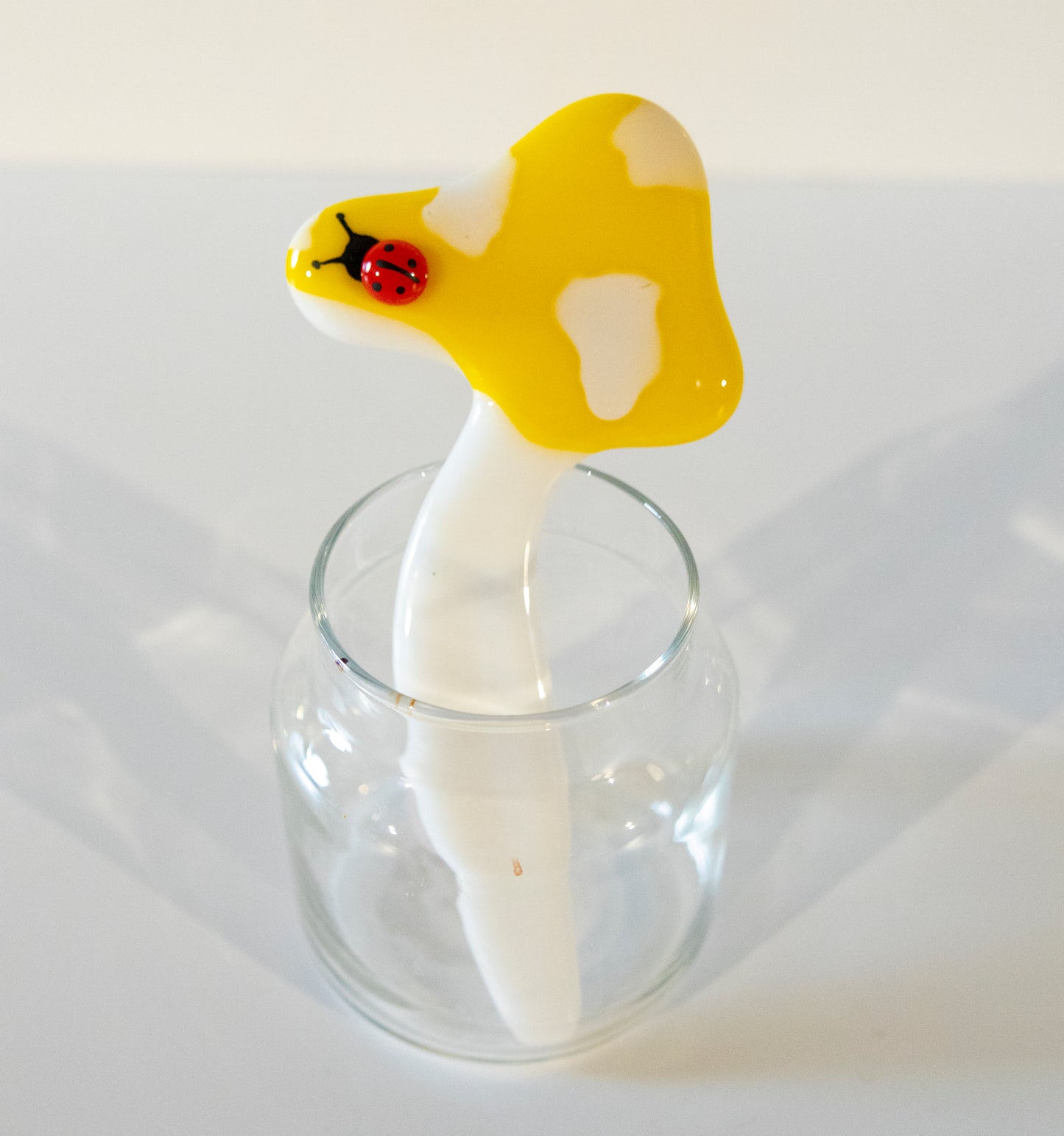 Fused Glass Plant Pot Pal - yellow