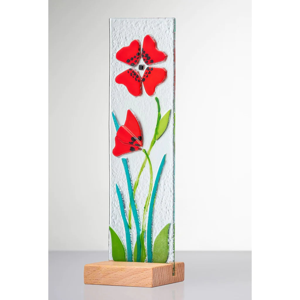 Decorative Flower Plaque - red poppies