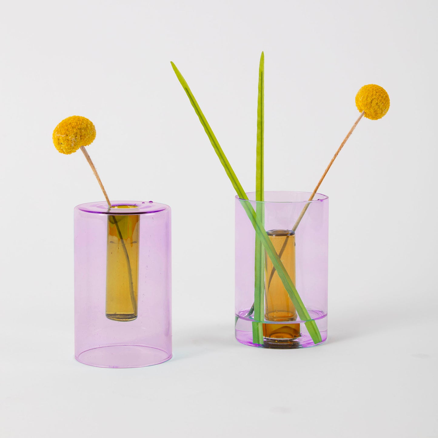 Reversible Glass Vase- Small - Lilac / Peach