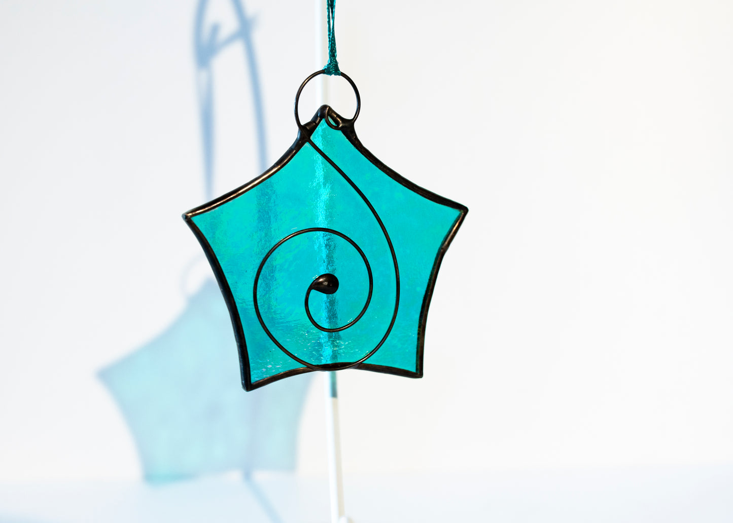 Hanging Glass Star - blue