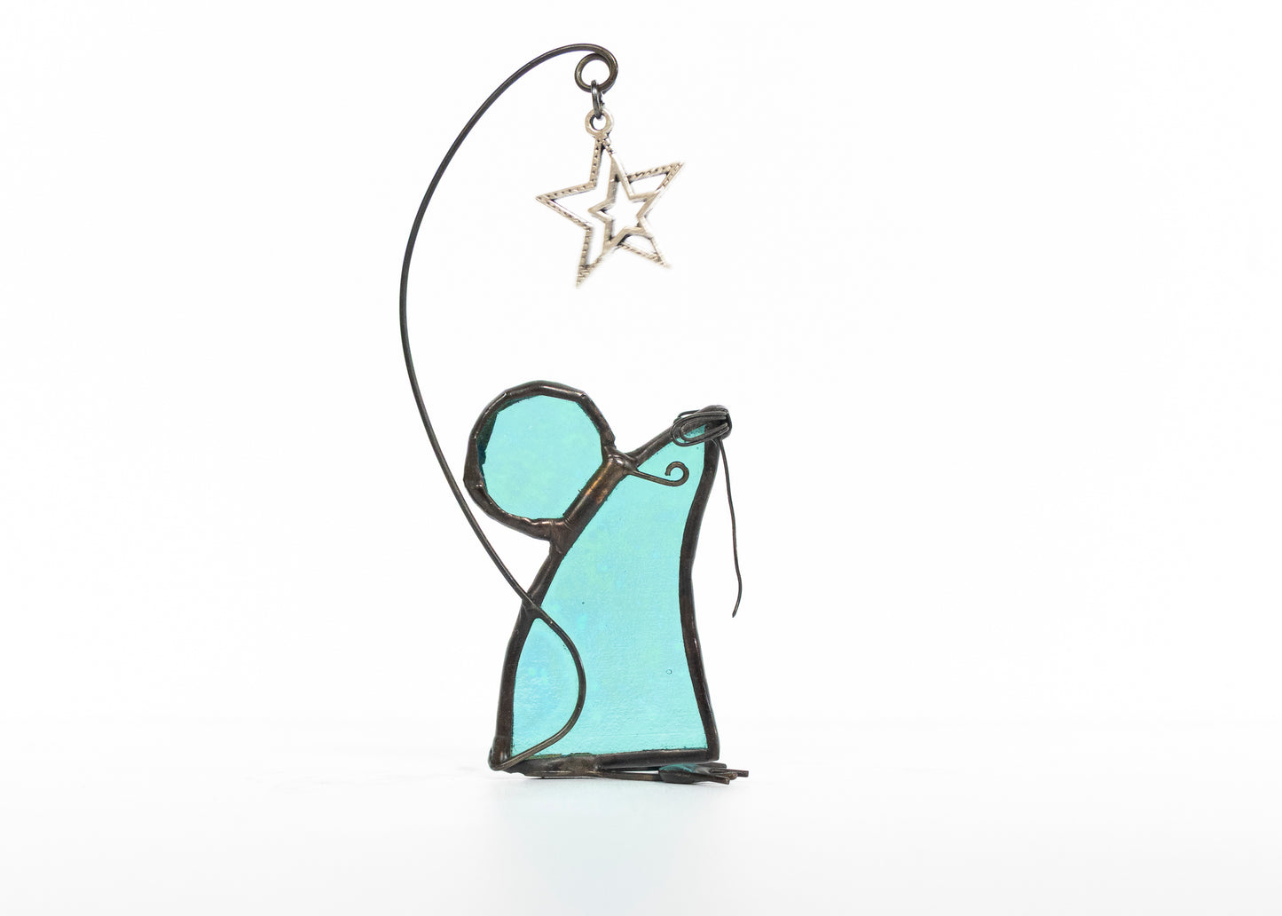 Mouse with Star - Glass Suncatcher