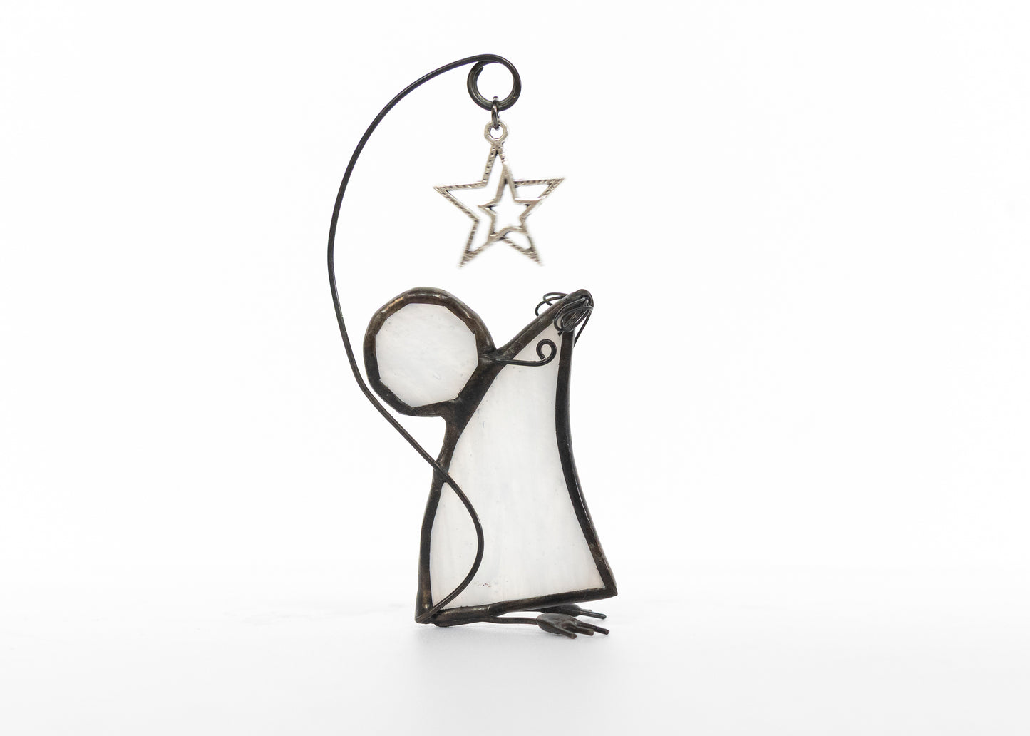 Mouse with Star - Glass Suncatcher