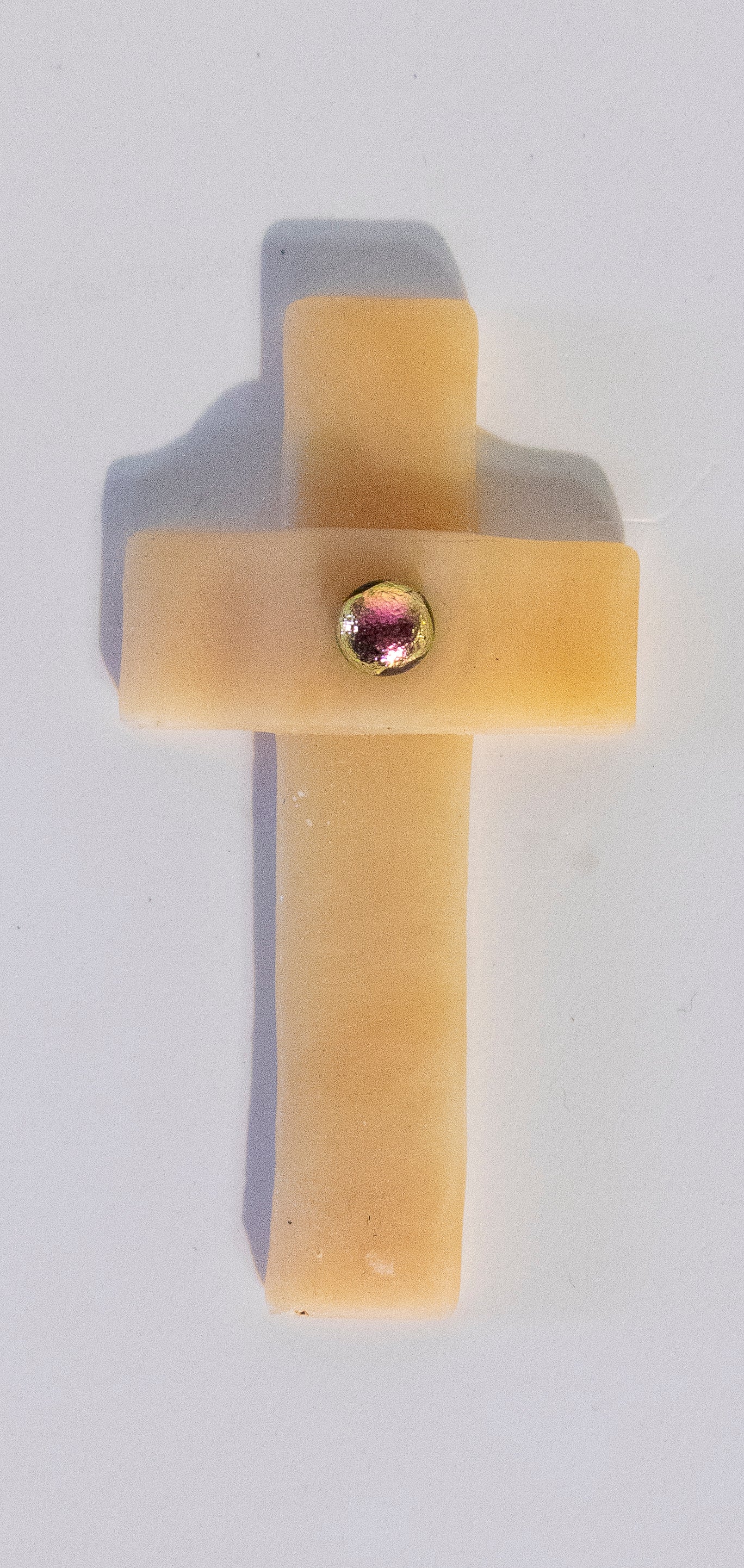 Fused Glass Holding Cross by Ann Benwell