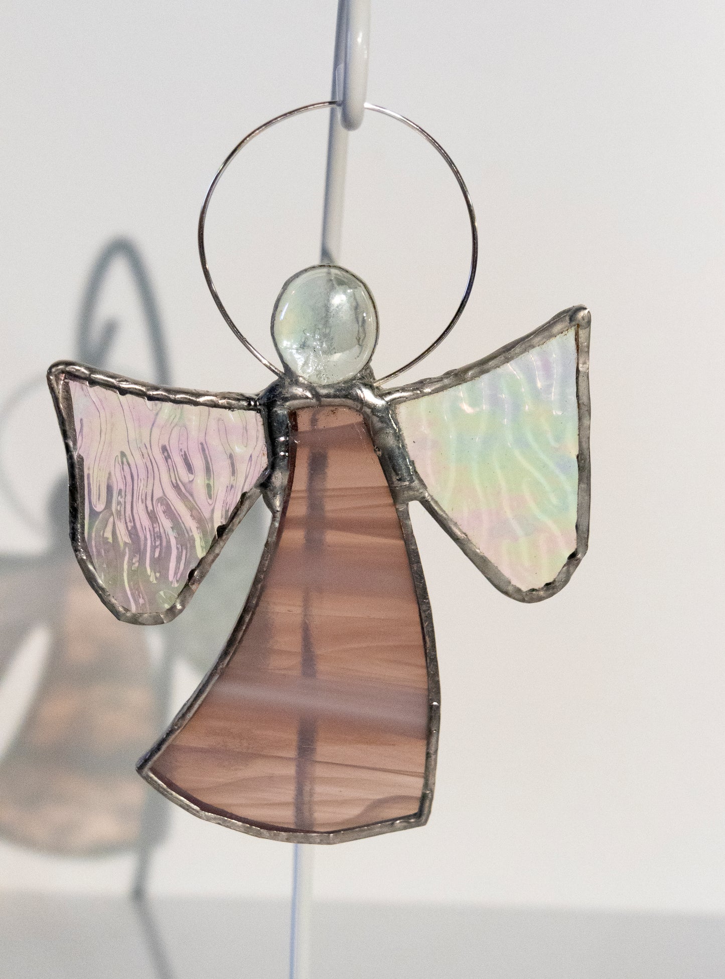 Copper Foiling Angel with a Curved Skirt by Ann Benwell