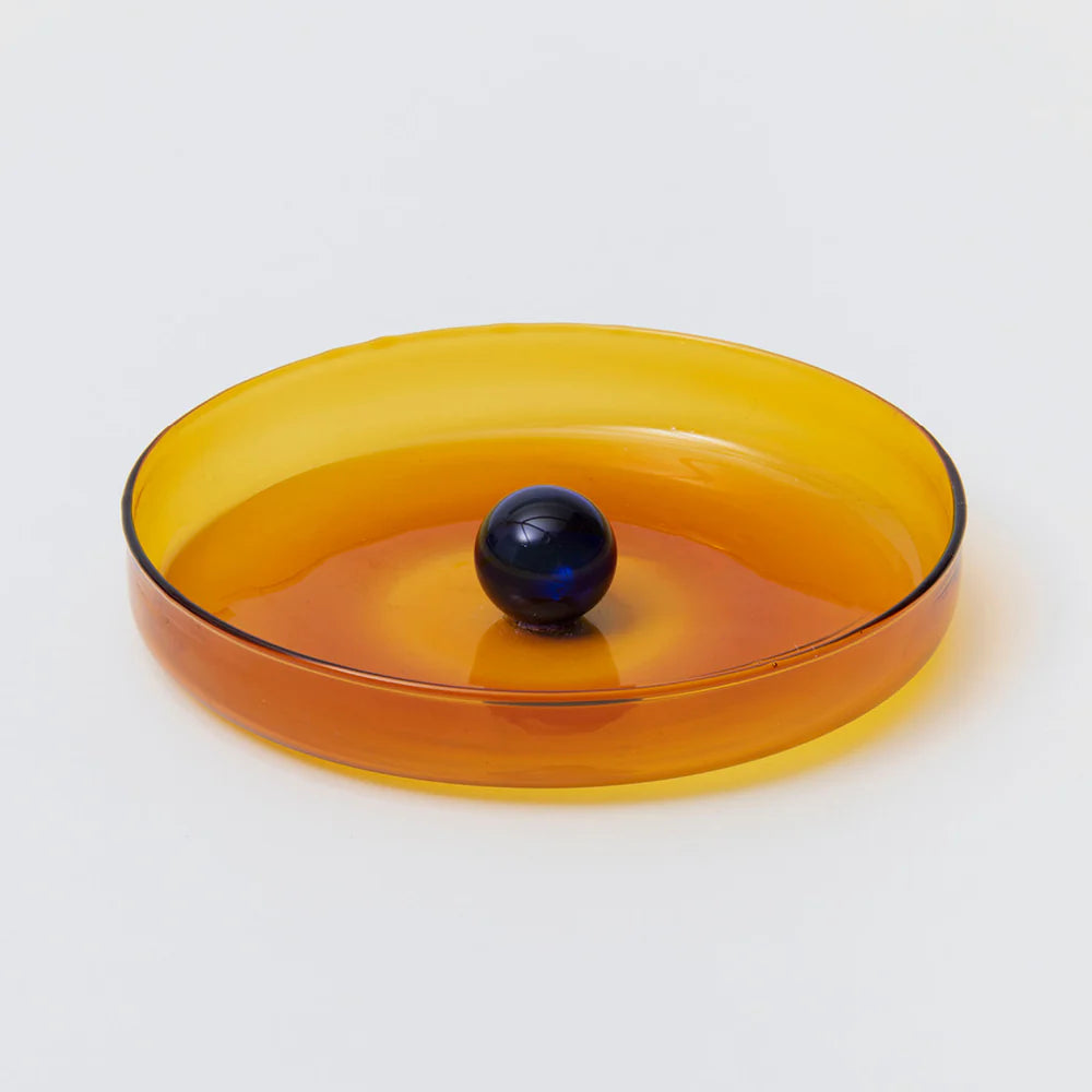 Medium Bubble Dish Amber/Cobalt