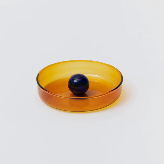 Small Bubble Dish - Amber/Colbalt