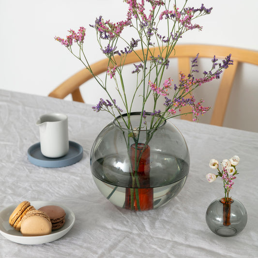 Bubble Vase - Med - Smoke / Amber