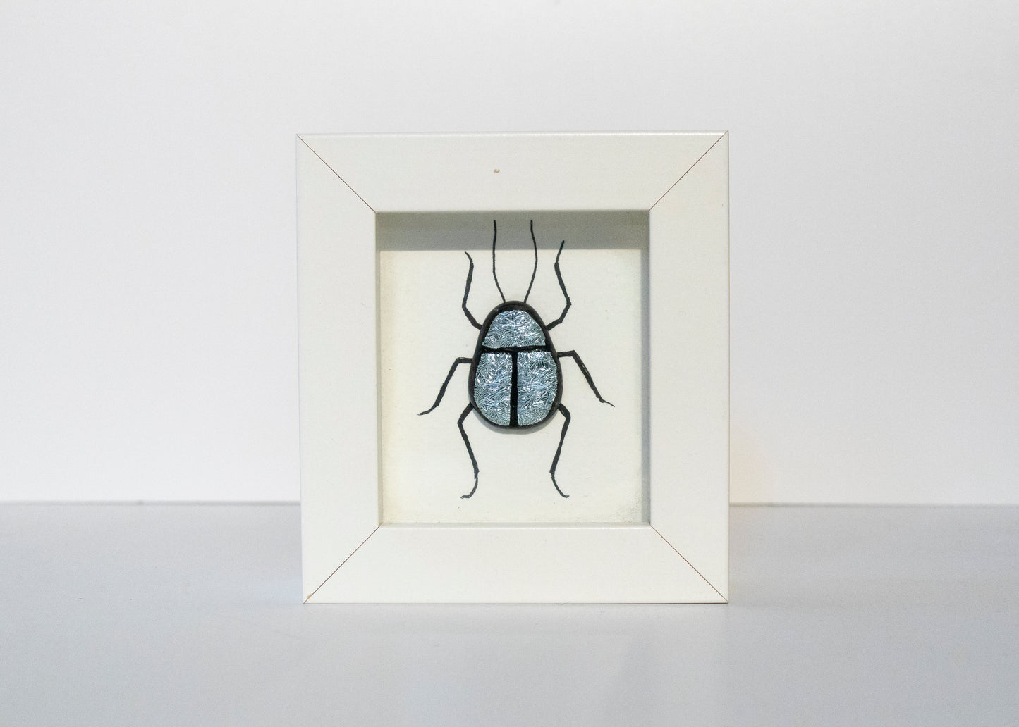 Fused Glass Beetle in Silver