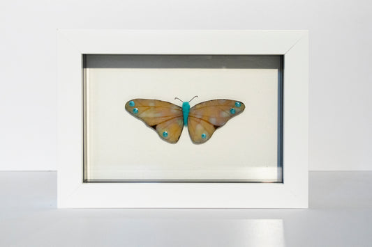 Glass Butterfly - leaf and turquoise