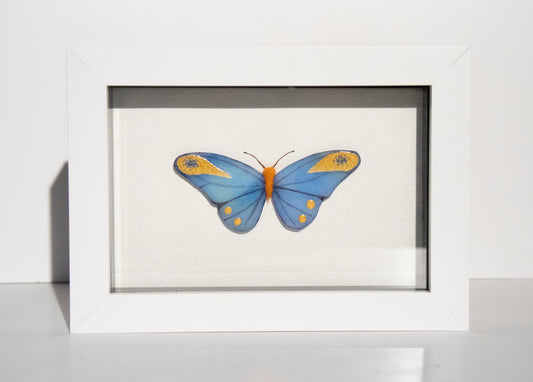 Glass Butterfly - blue and orange