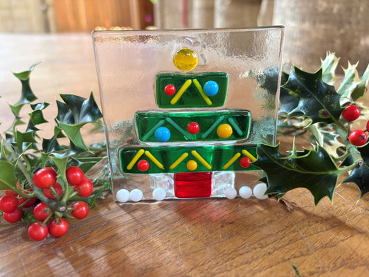 Christmas Family Glass Fusing tealight holder