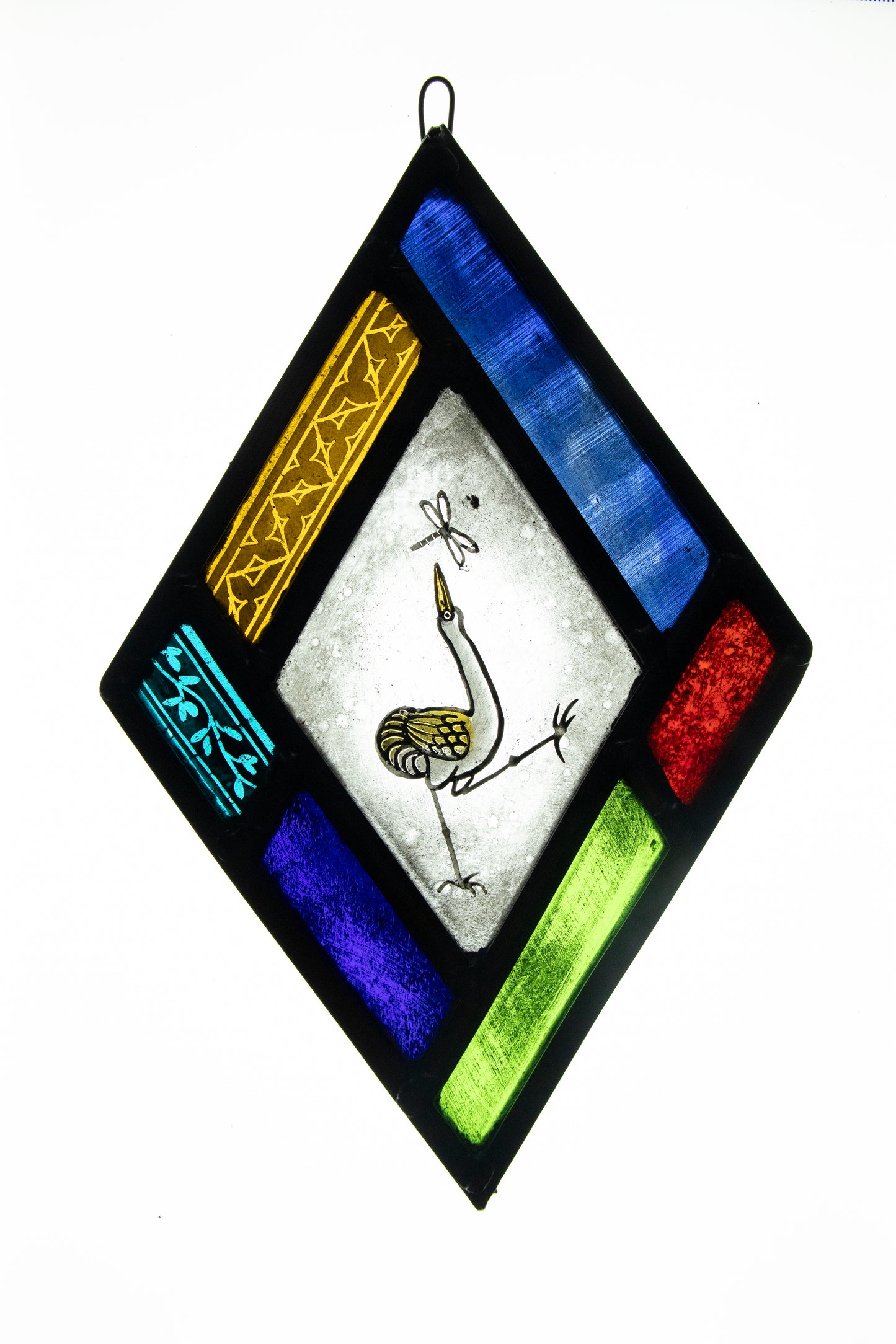 Quarry Panel - Stork and dragonfly