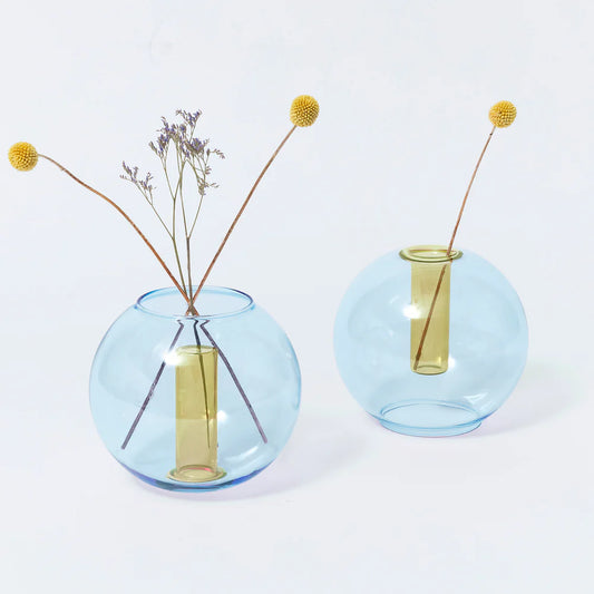 Bubble Vase - Med - Blue/Yellow