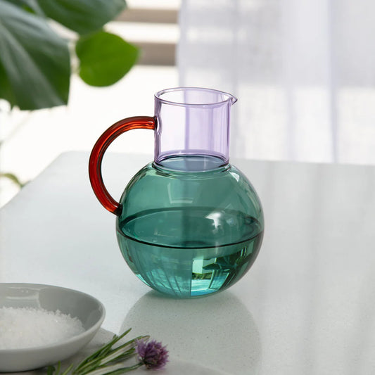 Pablo Glass Jug - Small - Teal Purple Amber