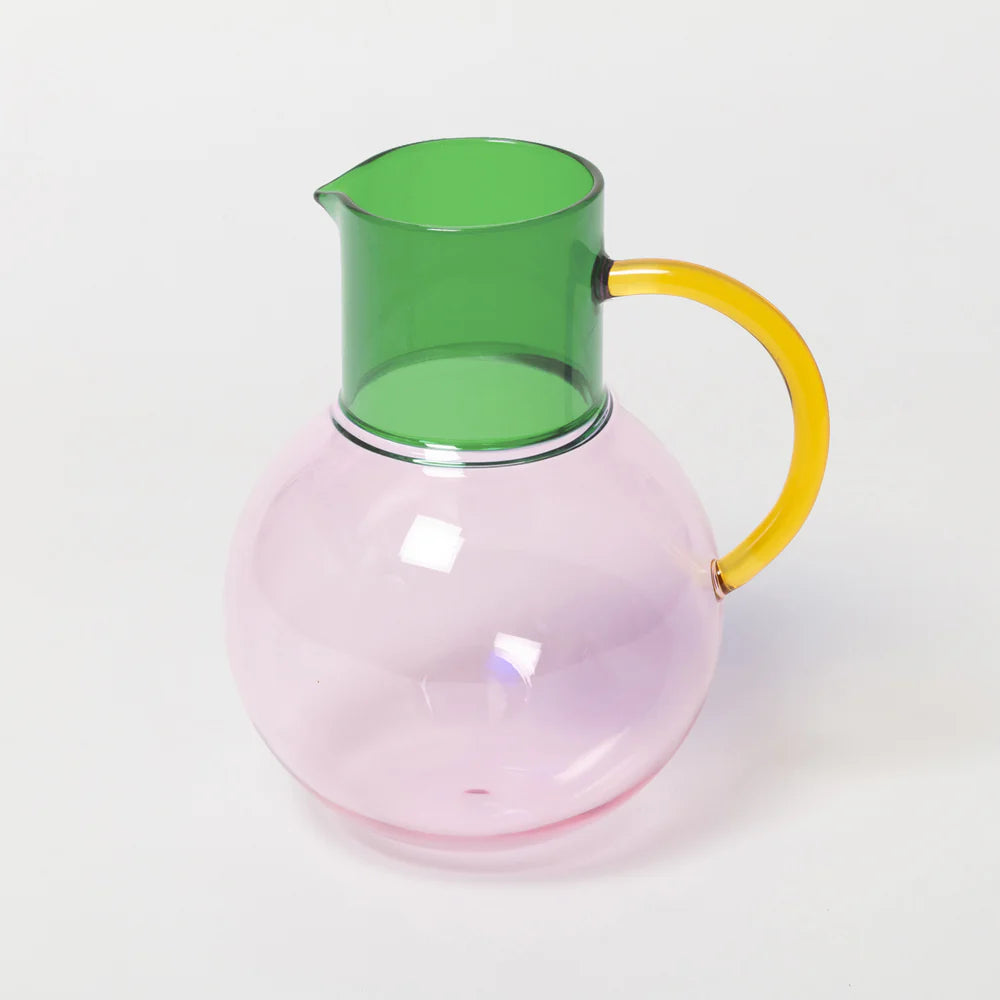 Pablo Glass Jug - Large - Pink Green Yellow