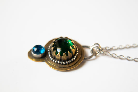 Green and Blue Pendant Necklace