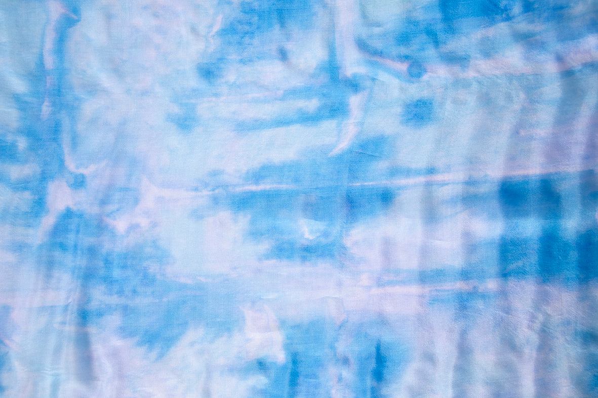 Hand Painted Silk Scarf in blue - 100% Silk