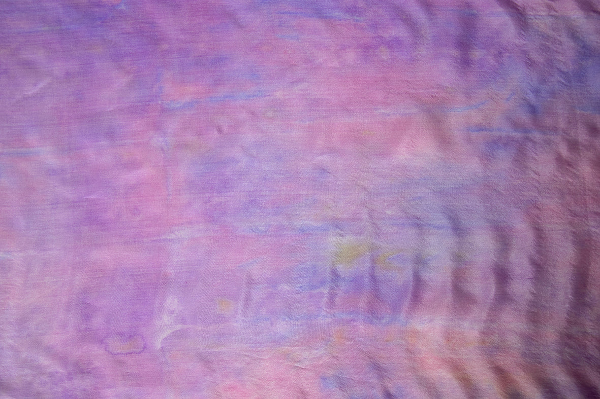 Hand Painted Silk Scarf in soft purple - 100% Silk