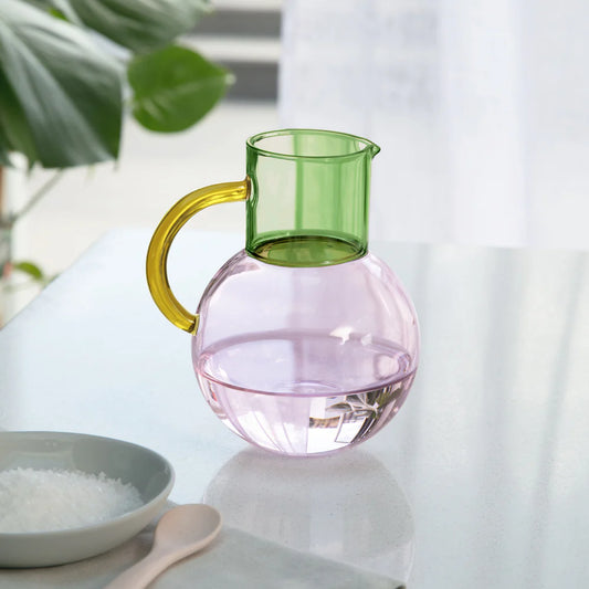 Pablo Glass Jug - Small - Pink Yellow Green