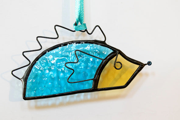 Hanging Glass Hedgehog