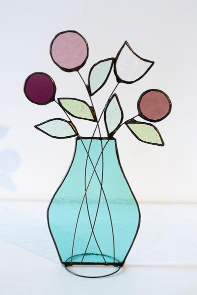 Large Flower Vase - Glass Suncatcher