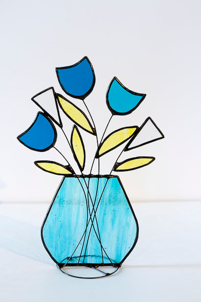 Large Flower Vase - Glass Suncatcher