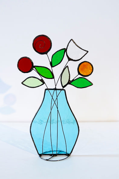 Large Flower Vase - Glass Suncatcher