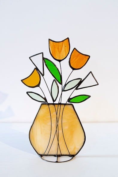 Large Flower Vase - Glass Suncatcher