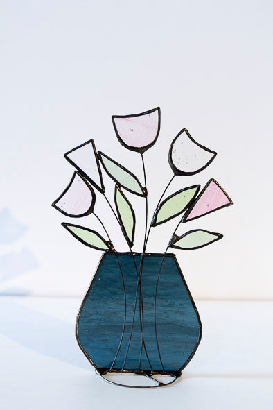 Large Flower Vase - Glass Suncatcher