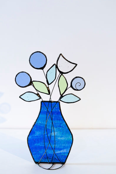 Large Flower Vase - Glass Suncatcher
