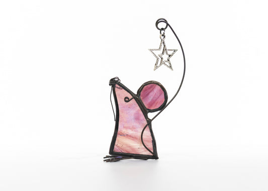 Mouse with Star - Glass Suncatcher