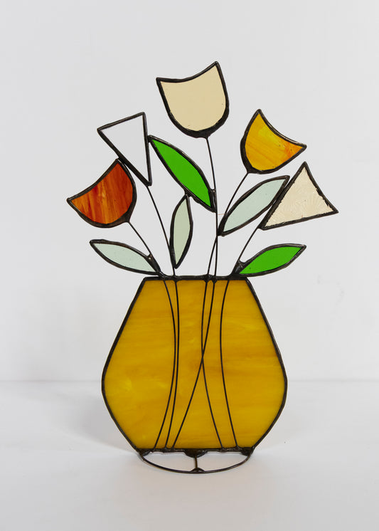 Large Flower Vase - Glass Suncatcher