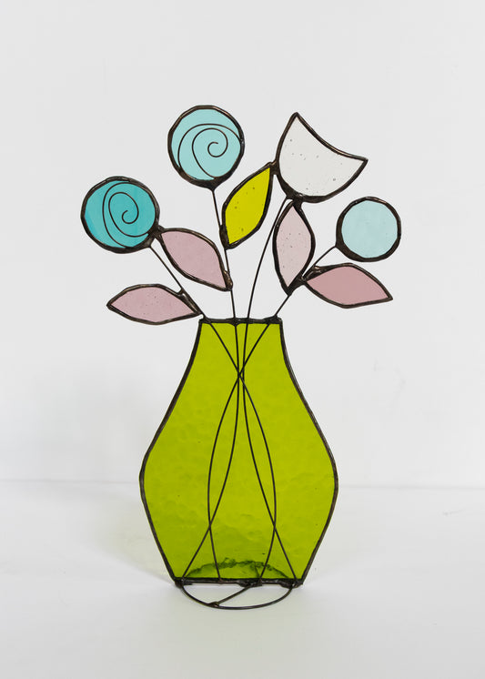 Large Flower Vase - Glass Suncatcher