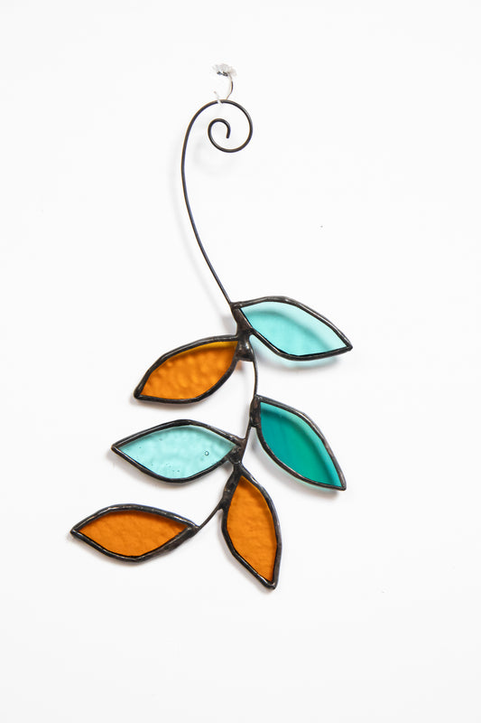 Six Leaves Glass Suncatcher