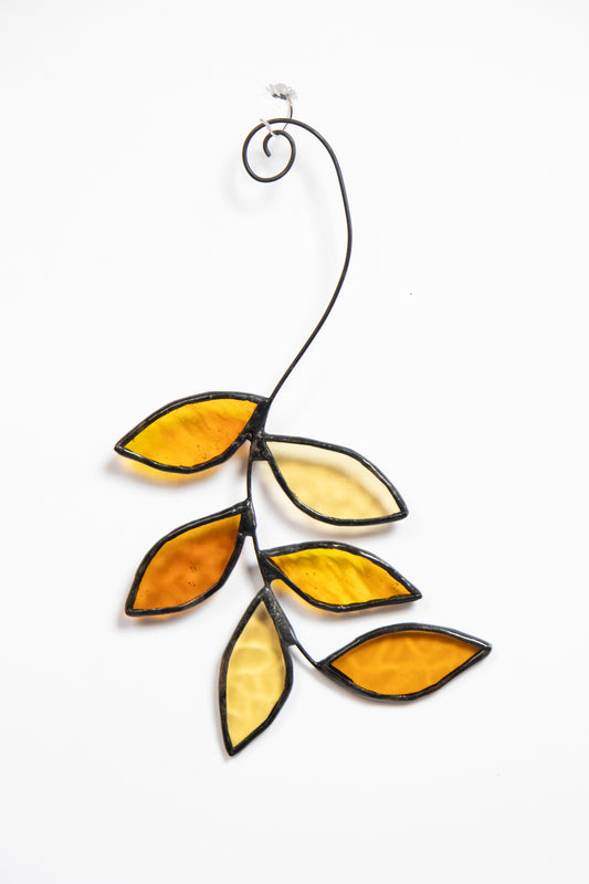 Six Leaves Glass Suncatcher
