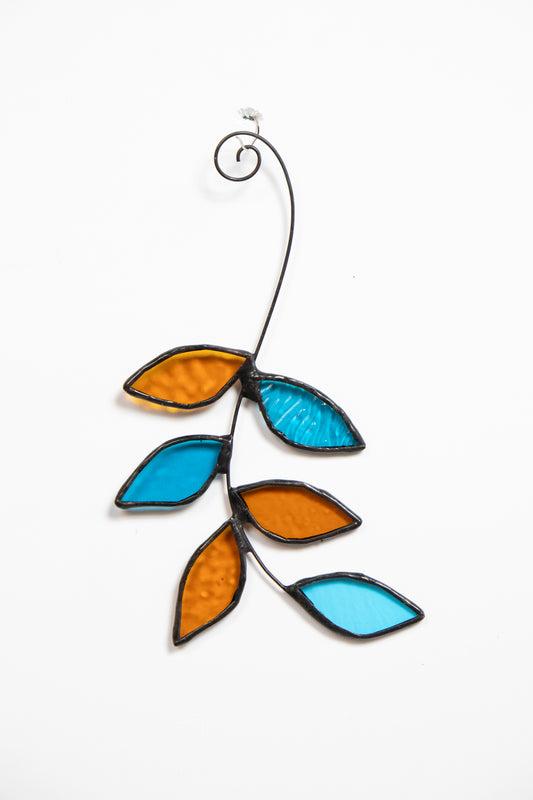 Six Leaves Glass Suncatcher