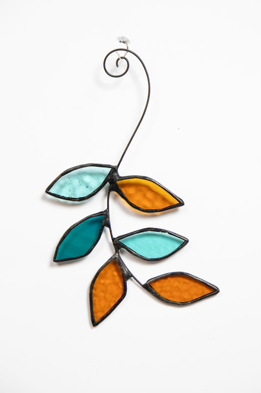Six Leaves Glass Suncatcher