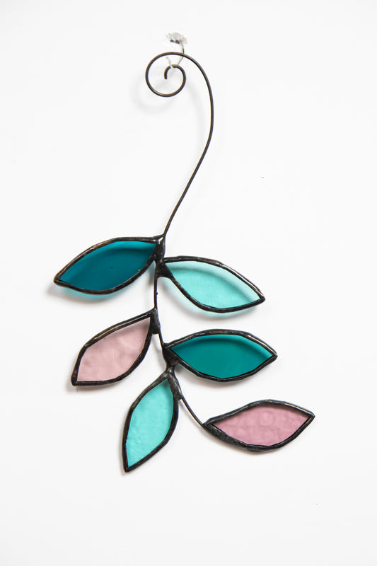 Six Leaves Glass Suncatcher