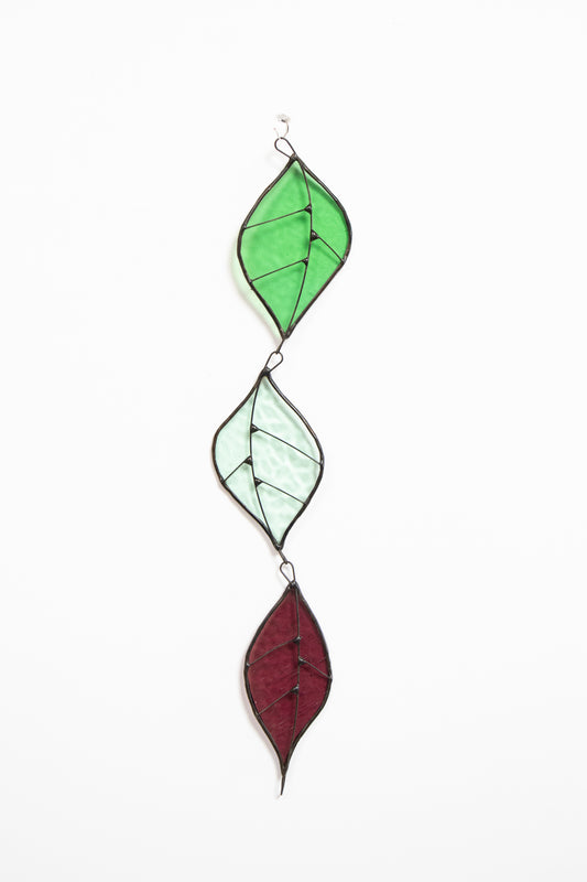Three Leaves Glass Suncatcher