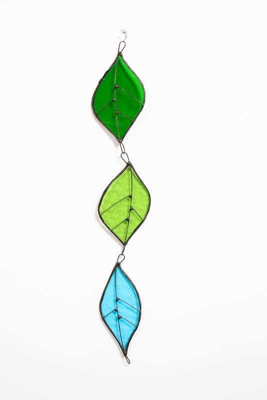 Three Leaves Glass Suncatcher