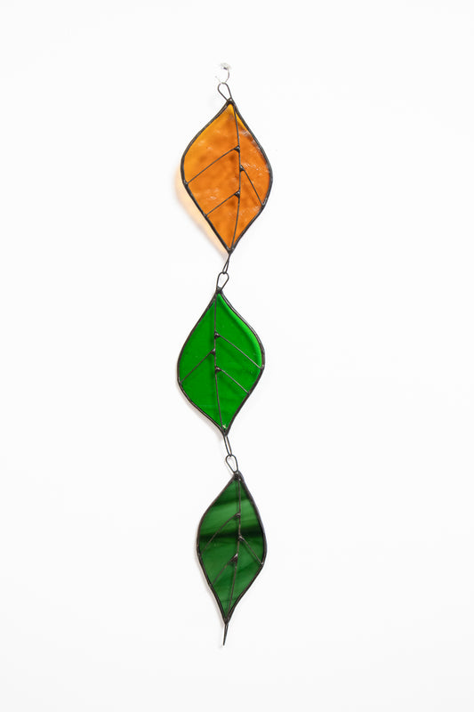 Three Leaves Glass Suncatcher