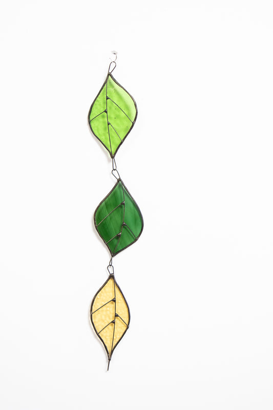 Three Leaves Glass Suncatcher