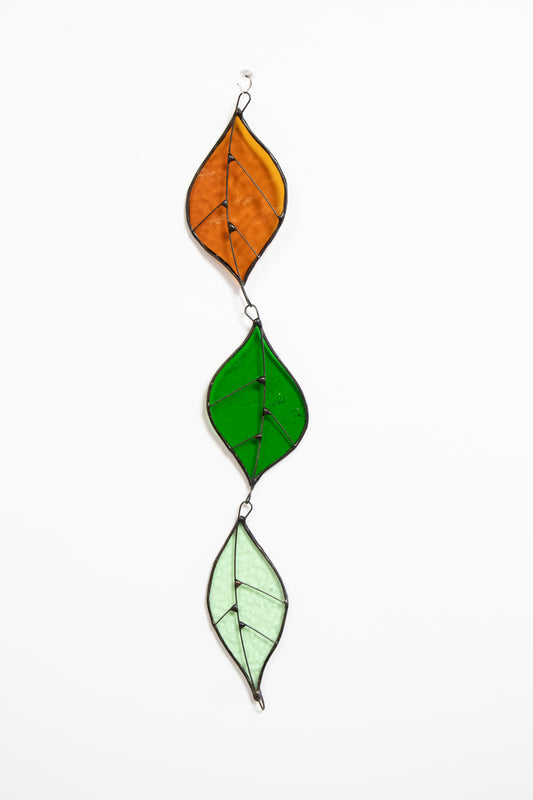 Three Leaves Glass Suncatcher