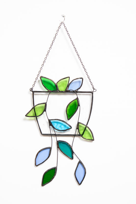 Large Hanging Basket- Glass Suncatcher