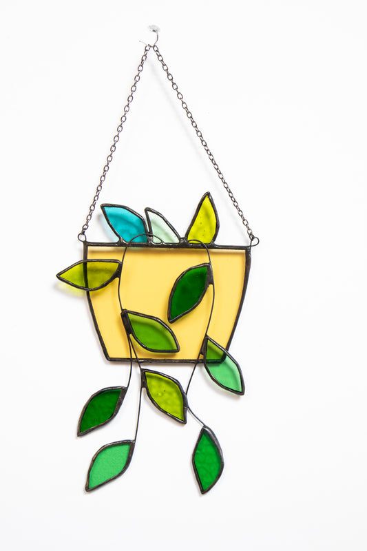 Large Hanging Basket- Glass Suncatcher