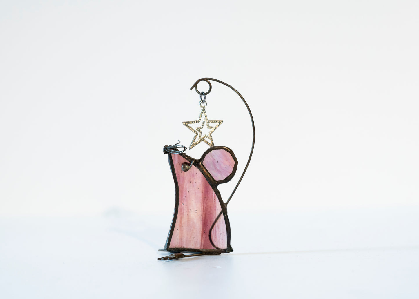 Baby Pinkie Mouse - Glass Suncatcher